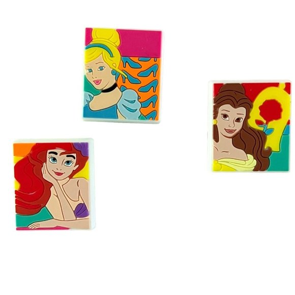 Crocs Disney Princess Portrait Belle Ariel Cinderella 3 Piece Jibbitz Charms - Picture 2 of 4